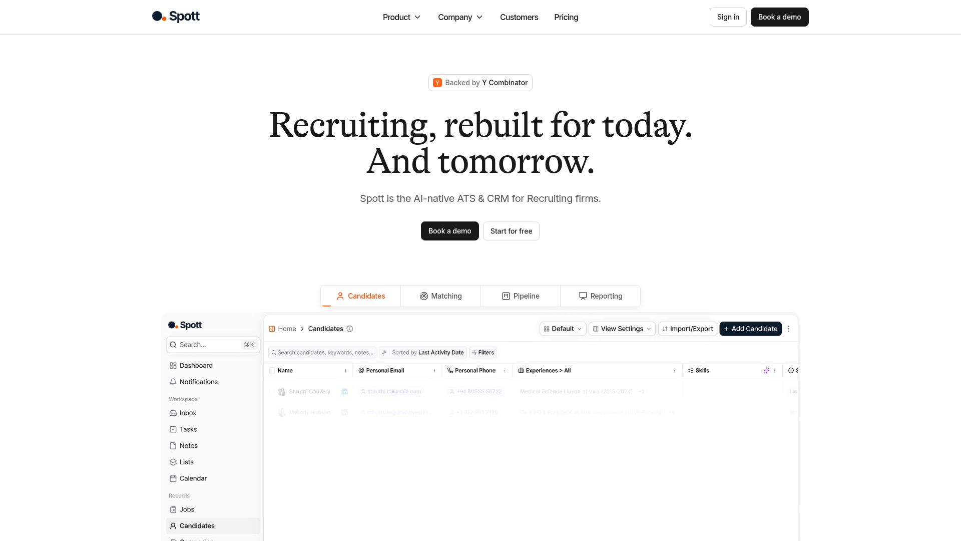 Interface Spott.io