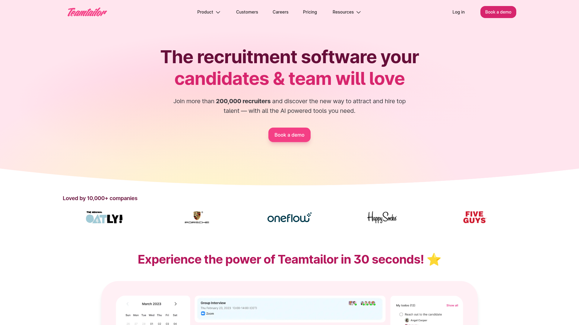 Interface Teamtailor